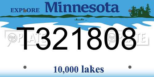 T321808 Minnesota License Plate