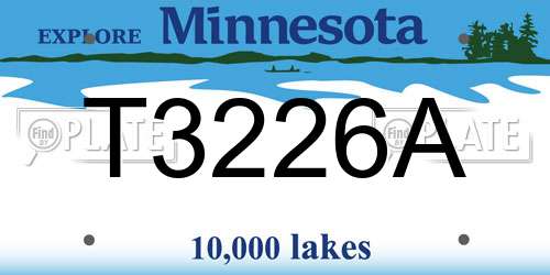 T3226A Minnesota License Plate
