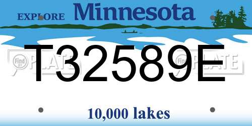 T32589E Minnesota License Plate