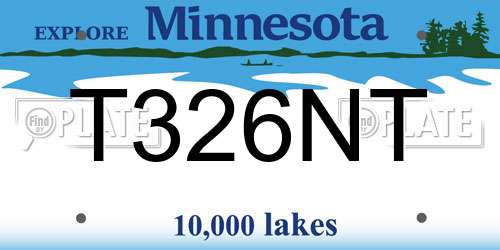 T326NT Minnesota License Plate