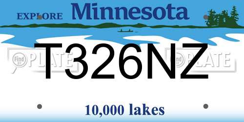 T326NZ Minnesota License Plate
