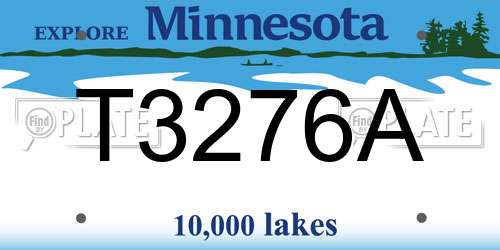T3276A Minnesota License Plate