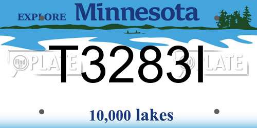 T3283I Minnesota License Plate
