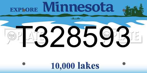 T328593 Minnesota License Plate
