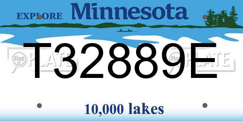 T32889E Minnesota License Plate