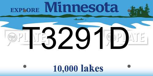T3291D Minnesota License Plate