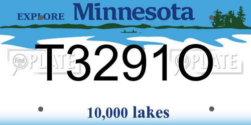 T3291O Minnesota License Plate