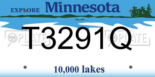 T3291Q Minnesota License Plate