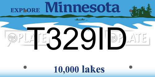 T329ID Minnesota License Plate