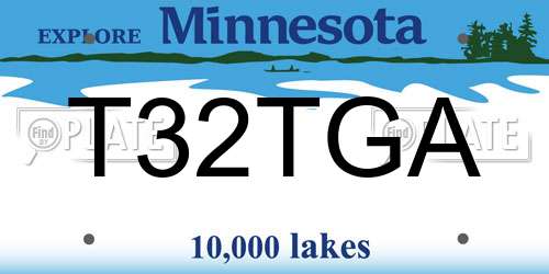 T32TGA Minnesota License Plate