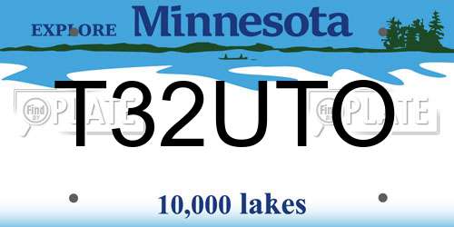 T32UTO Minnesota License Plate