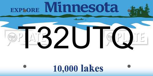 T32UTQ Minnesota License Plate