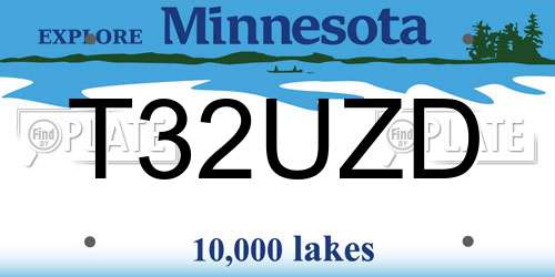T32UZD Minnesota License Plate