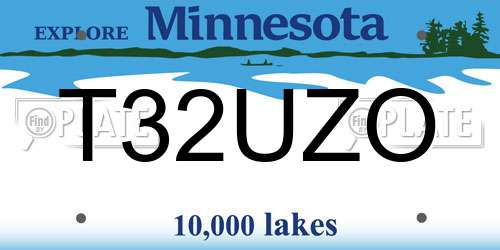 T32UZO Minnesota License Plate