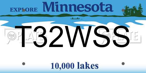 T32WSS Minnesota License Plate