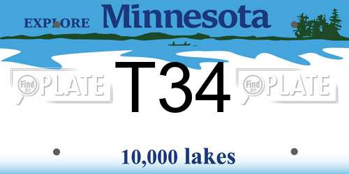 T34 Minnesota License Plate