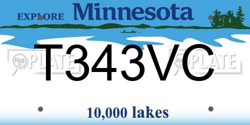 T343VC Minnesota License Plate