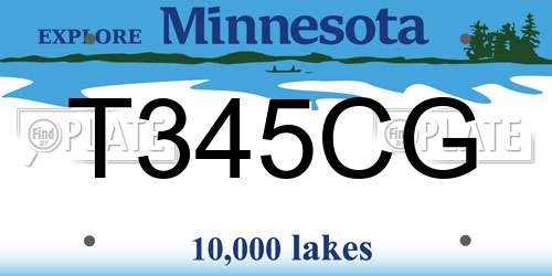 T345CG Minnesota License Plate