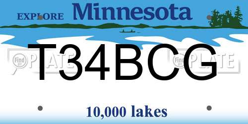 T34BCG Minnesota License Plate