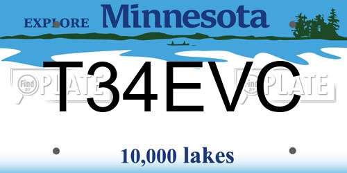 T34EVC Minnesota License Plate