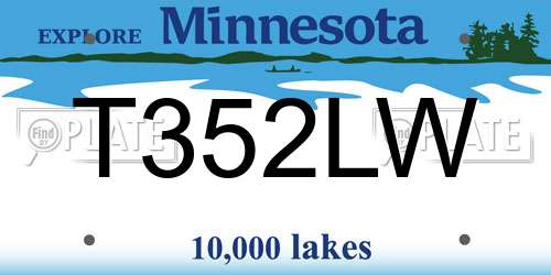 T352LW Minnesota License Plate