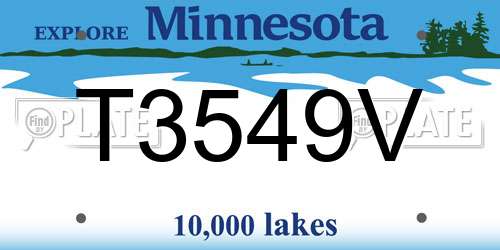 T3549V Minnesota License Plate