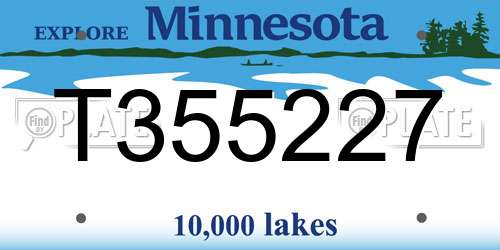 T355227 Minnesota License Plate