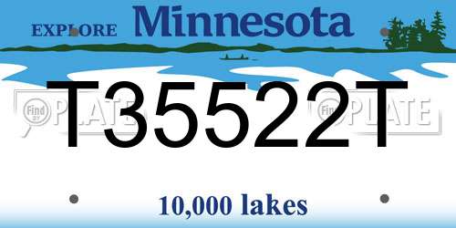 T35522T Minnesota License Plate
