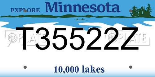 T35522Z Minnesota License Plate