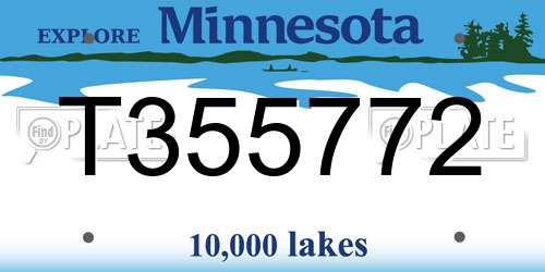 T355772 Minnesota License Plate