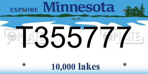 T355777 Minnesota License Plate
