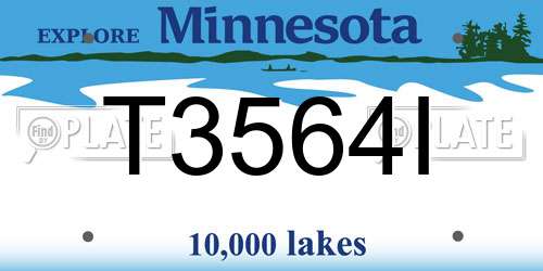 T3564I Minnesota License Plate