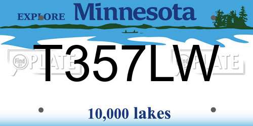 T357LW Minnesota License Plate