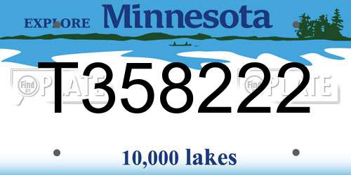 T358222 Minnesota License Plate