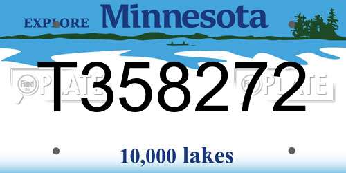 T358272 Minnesota License Plate