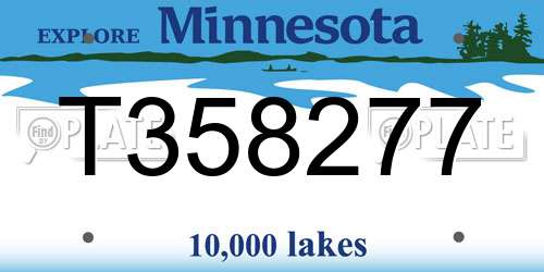 T358277 Minnesota License Plate