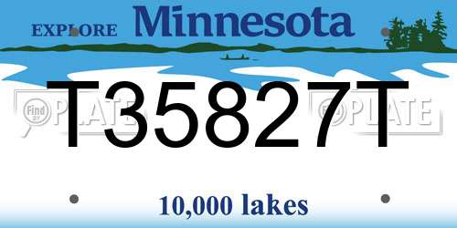 T35827T Minnesota License Plate
