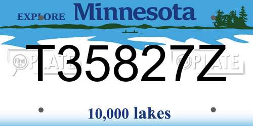 T35827Z Minnesota License Plate