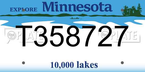 T358727 Minnesota License Plate