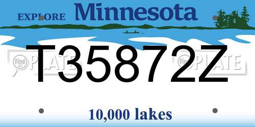 T35872Z Minnesota License Plate