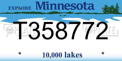 T358772 Minnesota License Plate