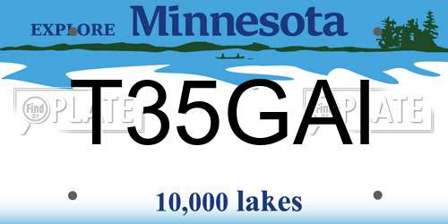 T35GAI Minnesota License Plate