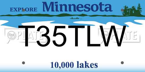 T35TLW Minnesota License Plate