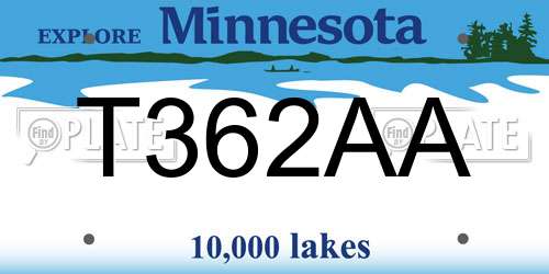 T362AA Minnesota License Plate