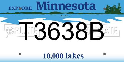 T3638B Minnesota License Plate