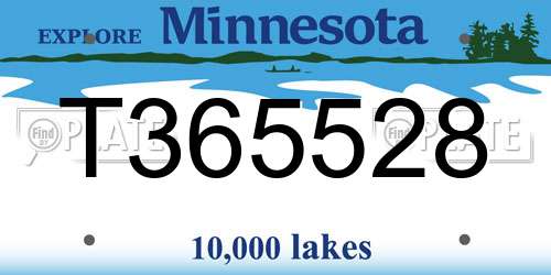 T365528 Minnesota License Plate