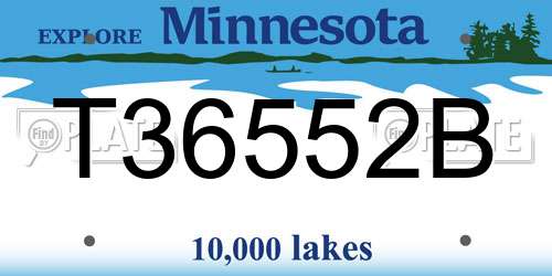 T36552B Minnesota License Plate