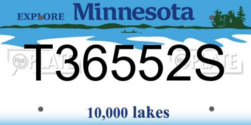 T36552S Minnesota License Plate