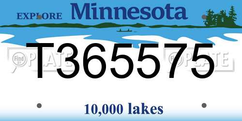 T365575 Minnesota License Plate