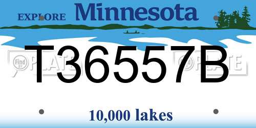T36557B Minnesota License Plate